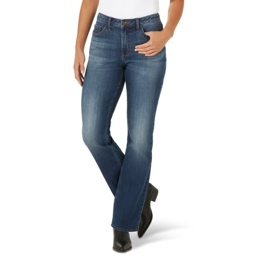 Lee Womens Midrise Regular Fit Bootcut Denim Blue Jeans Sz 14 Long New